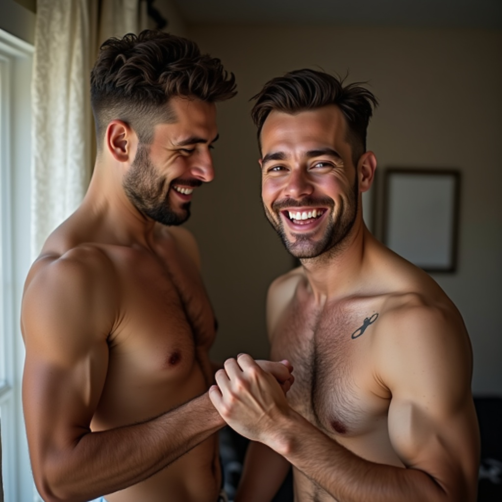 A couple of men standing next to each other